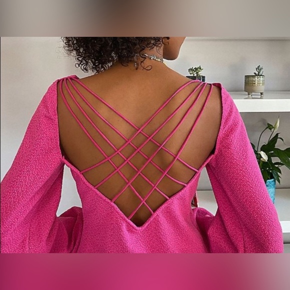 Free People Tops - FREE PEOPLE NWT Pink/Rose Back Strap Textured Blouse, Size S